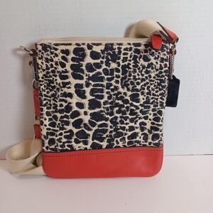 COACH Crossbody Legacy‎ Ocelot Print Swingpack #48006 Natural Carnelian
